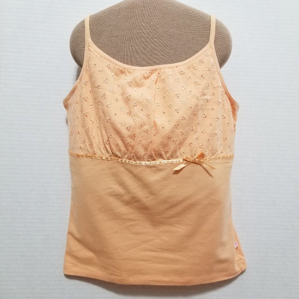 Limited Too top 18 floral eyelet shelf bra cami brami Y2K layering tank stretch